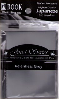 Card Protector Joust Sleeves (30 Relentless Grey) by Rook Steel Storage